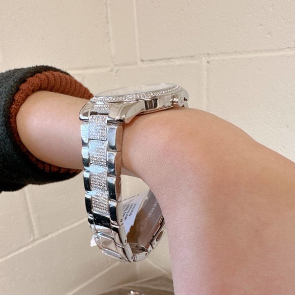 Michael Kors MK7294 Oversized Tibby Pavé Silver-Tone Watch - Picture 4 of 5